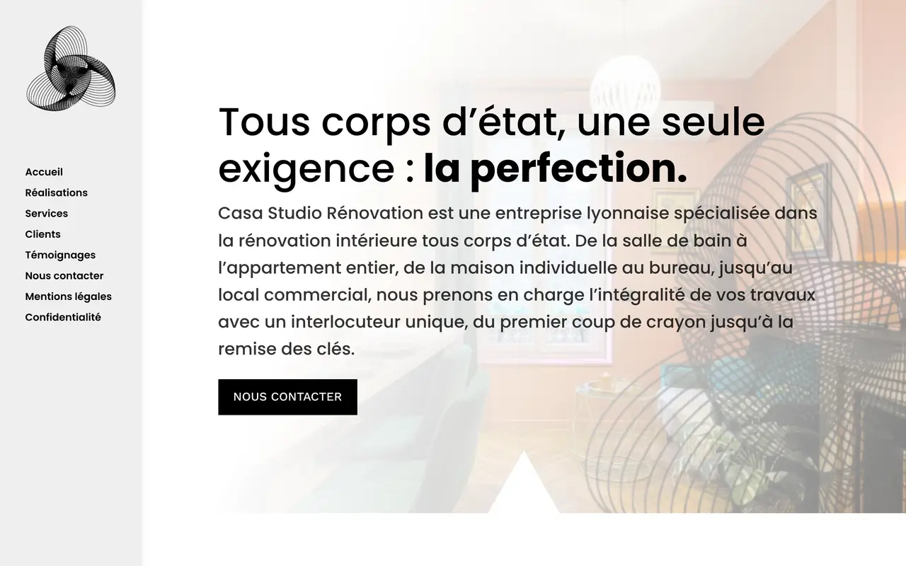 Le site de Casa Studio Rénovation, rénovation et aménagement intérieur, réalisé par Odratta