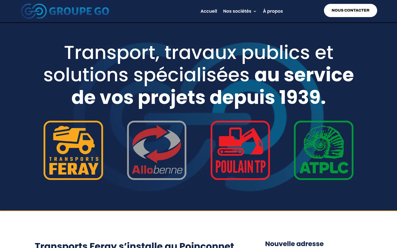 Le site de Groupe Go, transport et travaux publics, Le Poinçonnet, réalisé par Odratta