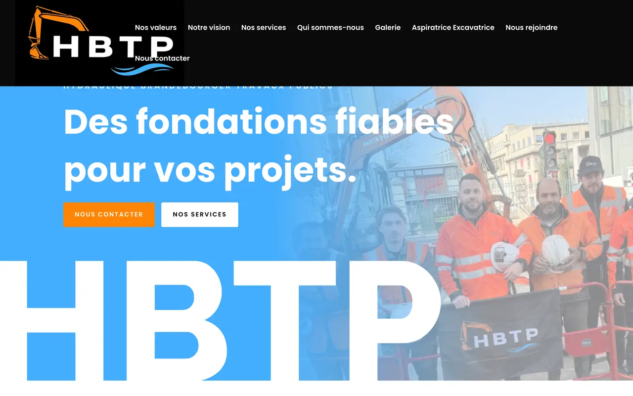 Le site de HBTP, travaux publics et VRD, réalisé par Odratta