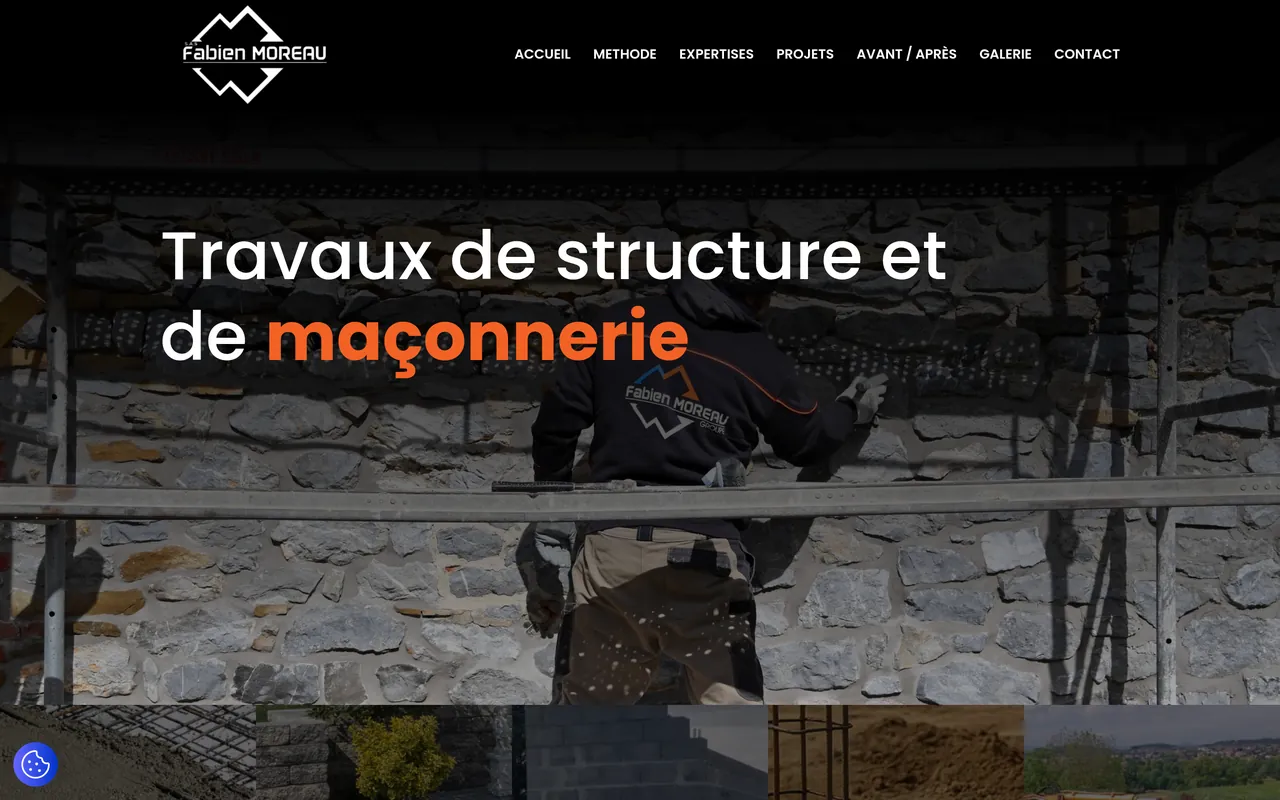 Page « Expertises » du site de Fabien Moreau, sur ordinateur.