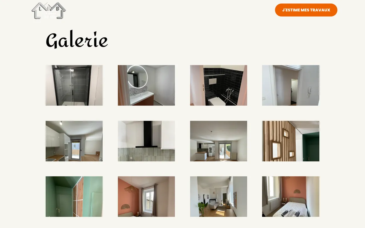 Section « Galerie » de l’accueil du site de La Finition du Bâtiment, sur ordinateur.