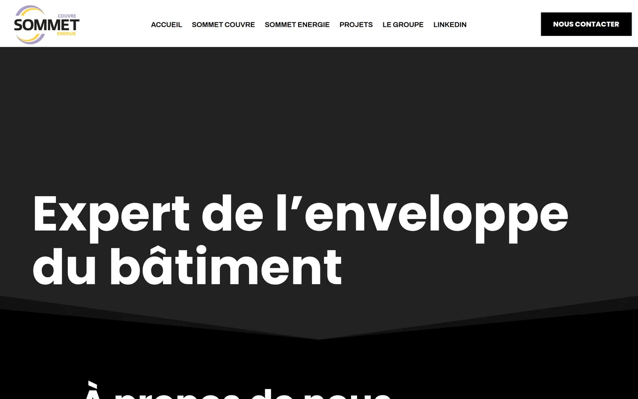Page « Sommet couvre » du site de Sommet Groupe, sur ordinateur.