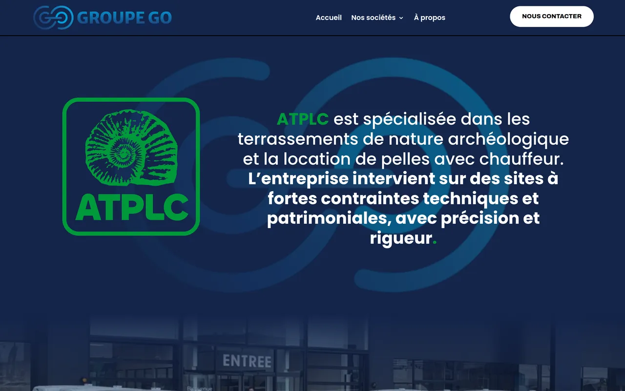Page « ATPLC » du site de Groupe Go, sur ordinateur.