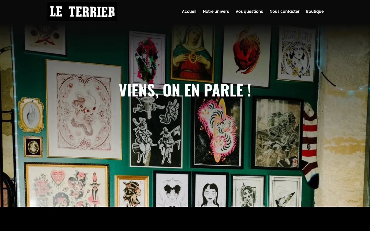 Section « Viens, on en parle ! » de l’accueil du site du Terrier, sur ordinateur.